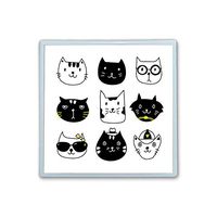 XIANN Care Contact Lens Box Holder Container Case Storage Eyecare Kit - Cat Icons