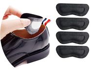 Premium Leather Heel Pads Grips Liners Inserts for Shoes Too Big,Unisex Prevent blisters，Shoe Filler Improved Shoe Fit and Comfort, 2 Pair Black(0.35inch Thicker)