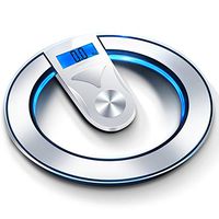 DWW Round Body Digital Weight Scale with Tape Measure, Tempered Glass, LCD Display, Auto-on/Off, Non-Slip Bathroom Scale for Weight Loss Exercise