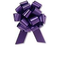 Purple Flora Satin 5.5 Inch Wide Pull String Bows - 20 Loops 10/pkg