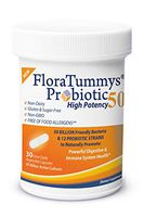 FloraTummys 50 High Potency Probiotic, 50 Billion CFU, 12 Probiotic Strains, Prebiotics, Dairy Free, Gluten Free Probiotic, Non-GMO, Sugar-Free, Free of Food Allergens, Made in USA