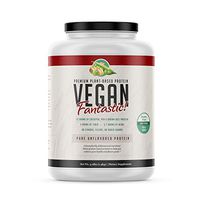 Vegan Fantastic! Plant Based Protein Powder Raw Unflavored, Dairy Free, Paleo and Keto Friendly, Gluten Free, Non-GMO, No Added Sugars or Fillers, 23g Protein & 5.7g BCAA per Serving, 3lb/42 Servings