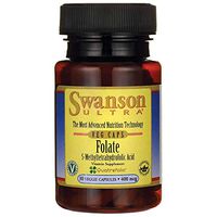 Swanson Folate (5-Methyltetrahydrofolic Acid) 400 mcg 30 Veg Capsules