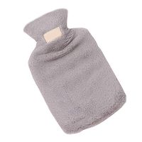 Rubber Hot Water Bottles Bag, Winter Portable Filled Heat Water Bottle with Detachable Cover for Warming Hands Feet Belly,Gray
