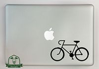 Grain To Glass Designs Cyclist Speed Bicycle Vinyl Decal Sized To Fit A 17" Laptop - Black