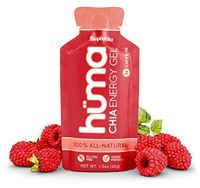 Huma Chia Energy Gel, Raspberries, 24 Gels, 1x Caffeine - Sports Nutrition for Endurance Exercise