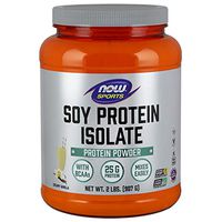 NOW Sports Nutrition, Soy Protein Isolate, 25 G With BCAAs, Creamy Vanilla Powder, 2-Pound