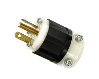 Leviton 5466-PLC 20 Amp, 250 Volt, NEMA 6-20P, 2P, 3W, Straight Blade, Plug, Industrial Grade, Grounding, Power Indication, Black-White