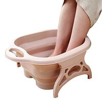 YLYWCG Foldable Foot Spa Massager Foot Massager Roller Soothing Vibration Massage Thick and Sturdy Plastic Foot Basin Detox and Massage Travel (Color : Pink)