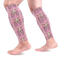KEAKIA Sketch Longhorn and Dreamcather Calf Compression Sleeves Shin Splint Support Leg Protectors Calf Pain Relief for Running, Cycling, Travel, Sports for Men Women (1 Pair)