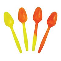 Crazy Color Changing Plastic Spoons Yellow to Orange When Cold - Colorful & Beautiful Birthday Party Spoons - Frozen Dessert Supplies - Made in USA! 100 Count