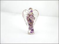 Lovely Jet Amethyst Orgone Angel 2" Crystal Gemstones Copper Metal Mix Rare Healing Positive Energy Free Booklet Crystal Therapy