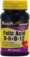 Mason Vitamins Folic Acid B-6 & B12 Heart Health Formula 90 Tablets per Bottle