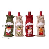 cnnIUHA Christmas Wine Bottle Champagne Covers Bag, Santa Reindeer Snowman Pretty Gift Wrap for Xmas Party Dinner Table Decorations Red