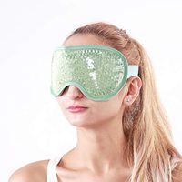 Hilph Gel Bead Eye Mask, Cold Eye Mask with Soft Plush for Hot& Cold Therapy, Reusable Cooling Eye Mask for Puffy Eyes, Migraine, Dark Circles, Dry Eye, Stress Relief(Green)