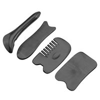 Top Plaza Gua Sha Scraping Massage Tools Set-Ultra Smooth Edge Natural Buffalo Horn Guasha Board SPA Acupuncture Therapy-Reduce Neck and Muscle Pain and Promote Metabolism Pack of 4