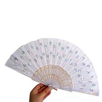 Dance Folded Hand Fan, Handheld Folding Fans Oriental Handmade for DIY Wall Decoration Wedding Party Favor Women Man Dancing Show Props