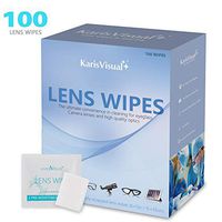 Optical Lens Cleaning Wipes Pre-moistened Non-Scratching Eyeglasses Cleaning Wipes for Camera Goggles Mobile Phone Tablets 100 Individually Wrapped