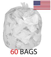 Ox Plastics 39 Gallon Recycle Trash Bags, 32 X 37, 1.5 mil Strength, MADE IN USA (Clear, 60)
