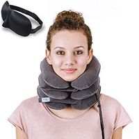 Cervical Neck Traction Device by Davismart, Inflatable Collar Brace, Adjustable Neck Stretcher, Neck Support, Ideal for Spine Alignment at Home and Chronic Neck Pain Relief (Gray)