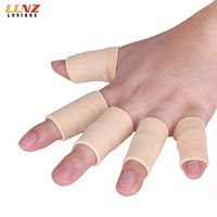 Luniquz Finger Sleeves, Thumb Splint Brace for Finger Support, Relieve Pain for Arthritis,Triggger Finger, Compression Aid for Sports, Beige