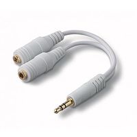 3.5mm Headset Splitter Earphone Speaker Audio Y Adapter Dual Port White for US Cellular iPhone 5S - US Cellular iPhone 6 - US Cellular iPhone 6 Plus - US Cellular iPhone 6S