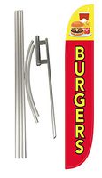 LookOurWay Burgers Feather Flag Complete Set with Pole & Ground Spike