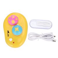 Automatic Contact Lens Washer Cleaner USB Ultrasonic Case Container Cute Mashroom Design Yellow Pink Green(Yellow)