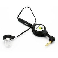 Retractable Headset Mono Handsfree Earphone Mic Single Earbud Headphone Earpiece in-Ear Wired [3.5mm] [Black] for Samsung Galaxy Note9