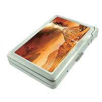 Volcano Eruption Disaster Em1 Hip Silver Cigarette Case With Built In Lighter 4.75" X 2.75" Id Holder Metal Wallet RFID Protection