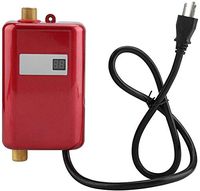 Water Heater, 3000W 110V Electric Mini Tankless Instant Hot Water Heater with LCD Display for Bathroom Kitchen Warm Winter (Red)