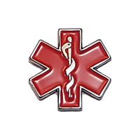 Red Star of Life Lapel Pin Small 0.7" Medical First Aid EMT Paramedic Ambulance - A 125