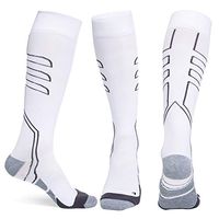 AIRSTROLL Compression Socks for Women Men 20-30mmHg Graduated Athletic Stockings (White, S/M)