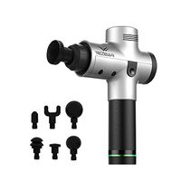 Massage Gun - Deep Tissue Massager for Sore Muscle and Stiffness - Portable Electric Body Massager Sports Drill - Super Quiet Brushless Motor - Rechargeable 3 Speeds Vibration - 6 Massage Heads