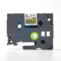 IDIK 1PK Black on Gold Standard Laminated Label Tape Compatible for Brother P-Touch TZe-851 TZ851 TZe851(24mm x 8m)
