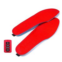 LanXI Heated Boot Insoles,Velvet Surface Heated Insoles Battery Rechargeable, Electric Heating Feet Warmer for Winter Skiing,Walking,Batteries Boot Insoles (S(EUR 35-40/US 5-9), Red)