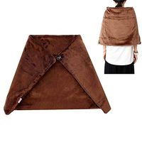 Car Home Electric Warming Heating Blanket Pad Shoulder Neck Mobile Heating Shawl USB Soft 5V 5W Winter Warm Health Care,Brown