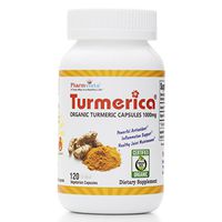 Certified Organic Turmeric Curcumin 1000mg Capsules, Made in The USA, 120 Clear Vegetarian Capsules