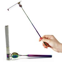 Cigarette Holder Extendable Clip, Functional for Rolled Tobacco, Blunts, Weed and Cigars. Made of High Quality Stainless Steel. Smoke Holder with an Elegant, Clear Personal Case. (Rainbow Antenna)