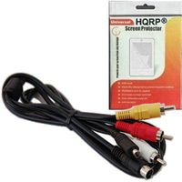 HQRP AV Audio Video Cable/Cord Compatible with Sony Handycam HDR-CX7, HDR-FX7, HDR-HC5, HDR-HC7 Camcorder Plus HQRP LCD Screen Protector