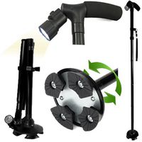Adjustable Folding Canes and Walking Sticks for Men and Women with Led Lights and Cushion Handle for Arthritis Seniors Disabled and Elderly Best Mobility Aids Cane-250 lbs Weight Capacity