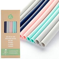 18 Pcs Silicone Straws - Reusable Silicone Drinking Straws for 30oz and 20oz Tumblers 8.7” Straight BPA Free Straws with Cleaning Brushes