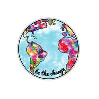 Earth Sticker Be The Change Planet Earth Decal by Megan J Designs Laptops Windows Cars Vinyl Sticker
