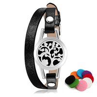 Genuine Leather Essential Oil Diffuser Bracelet/Hypo-allergenic Surgical Steel Locket£¨25mm£Bracelet