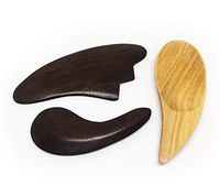Pack 3 Waterdrop, Waterdrop Spoon, Wing-Shape Gua Sha Scraping Massage Tool Body for Face Guasha Schima Tembusu Wooden Massagers Neck and Back Thai Set