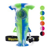 Hammer Shark Novelty Silicone Honey Straw with Travel Neck Lanyard, 4.4" Blue/Green/White