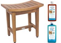 AquaTeak Patented 18" Maluku Lotus Teak Shower Bench & AquaTeak Two-Step Care Kit
