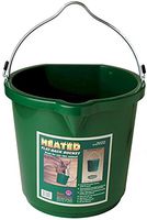 Heated 5 Gallon Flat Back 20 Qt Horse Water Bucket. Hide Away Compartment to Store 6' Long Cord. Year round Use