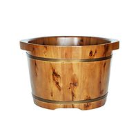 Foot tub ,Natural Wood Foot Wooden Barrel，Fragrant Cypress Foot Bath Barrel，26cm High Double Ear Barrel，Wooden Foot Basin
