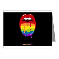Note Card Gay Pride Rainbow Flag Tongue